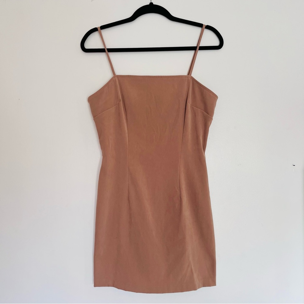 Vintage 90s Faux Suede Mini Bodycon Dress